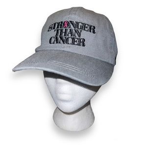 NWT Torrid BCA "Stronger Than Cancer" Baseball Cap Gray One Size Pink Ribbon